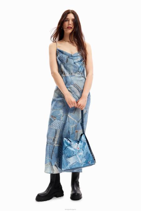Desigual аксесоар Жени голяма дънкова пачуърк чанта V0BL253