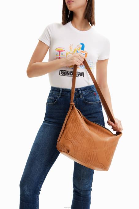 Desigual аксесоар Жени голяма кожена чанта с лого V0BL534