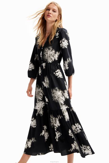 Desigual облекло Жени рокля с миди риза на цветя V0BL139