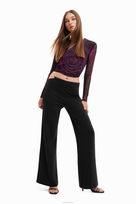 Desigual облекло Жени разкроени панталони с верига V0BL687