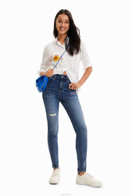 Desigual облекло Жени скъсани тънки дънки с push-up V0BL729