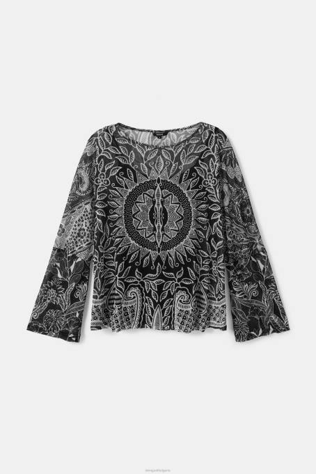 Desigual облекло Жени тениска с мандали с волани V0BL1097