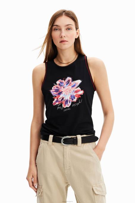 Desigual облекло Жени тениска с цветя без ръкави V0BL1167