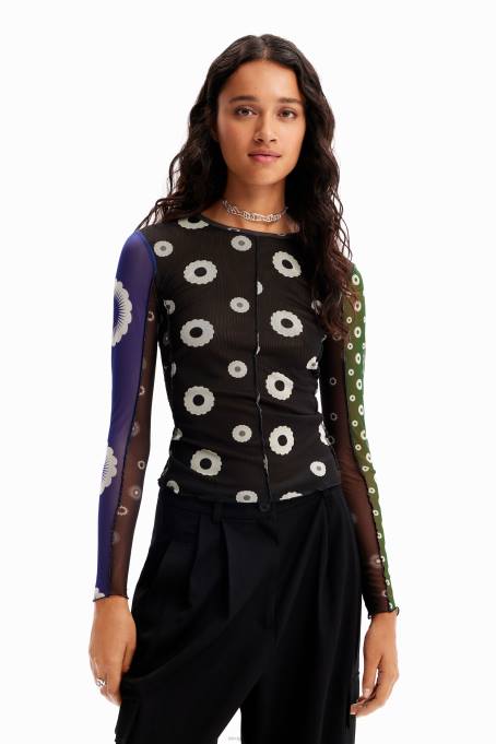 Desigual облекло Жени дънкова тениска от пачуърк от тюл V0BL279