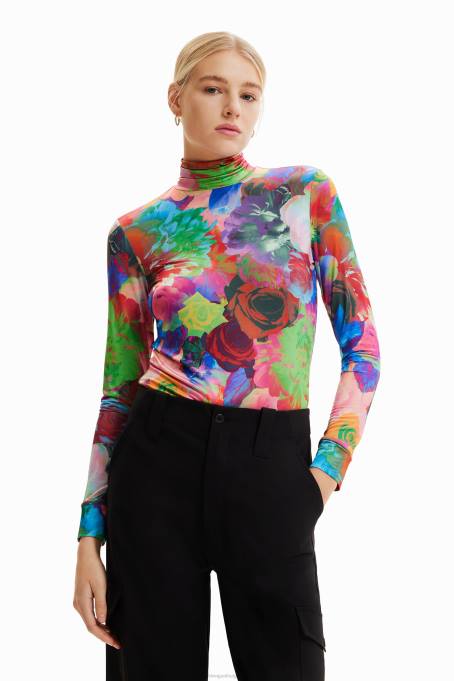 Desigual облекло Жени тънка тениска с цветя V0BL284