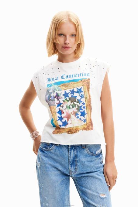 Desigual облекло Жени диско тениска с шипове V0BL504