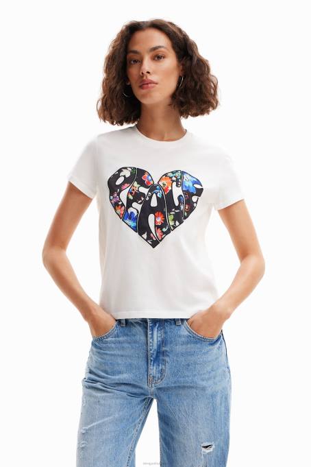 Desigual облекло Жени тениска със сърце на мира V0BL925