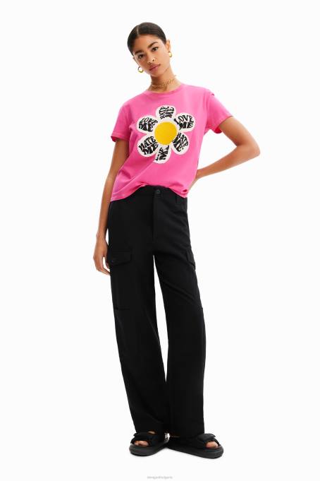Desigual облекло Жени тениска с кръпка с маргаритки V0BL938
