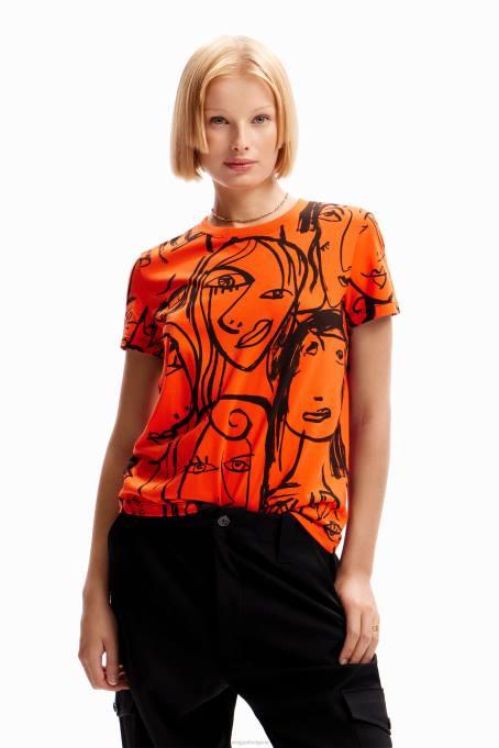 Desigual облекло Жени тениска с контрастно лице V0BL978