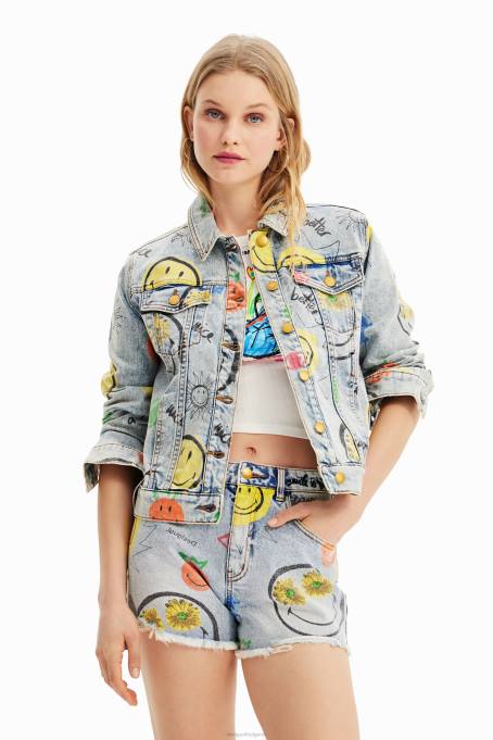 Desigual облекло Жени усмихнато овърсайз дънково яке V0BL927
