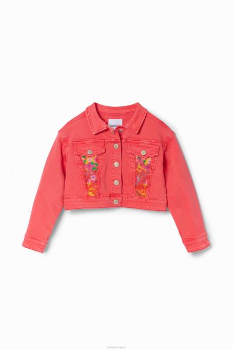 Desigual облекло момиче дънково яке с кръпка V0BL1775